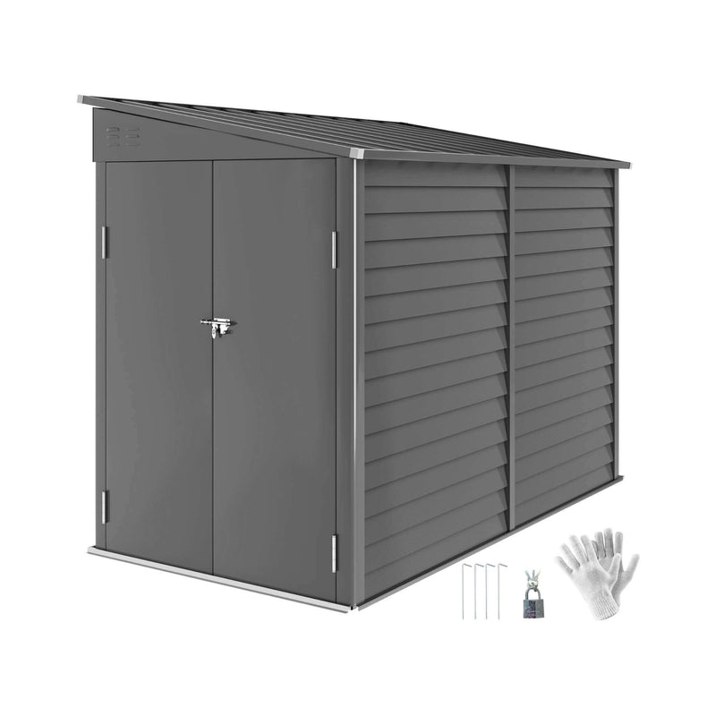 [05X09FT] Alora Heavy-Duty Outdoor Galvanized Steel Storage Shed With Lockable Doors (SAK80637)