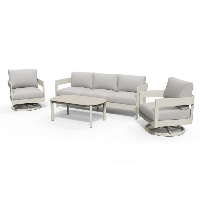 Aconcagua 4-Piece Aluminum Living Room Set With Swivel Chairs