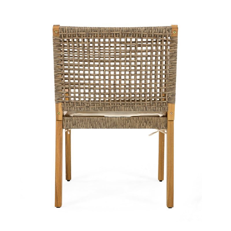 Outdoor Dining Set – Acacia Wood Stamford Table & Wicker Chairs