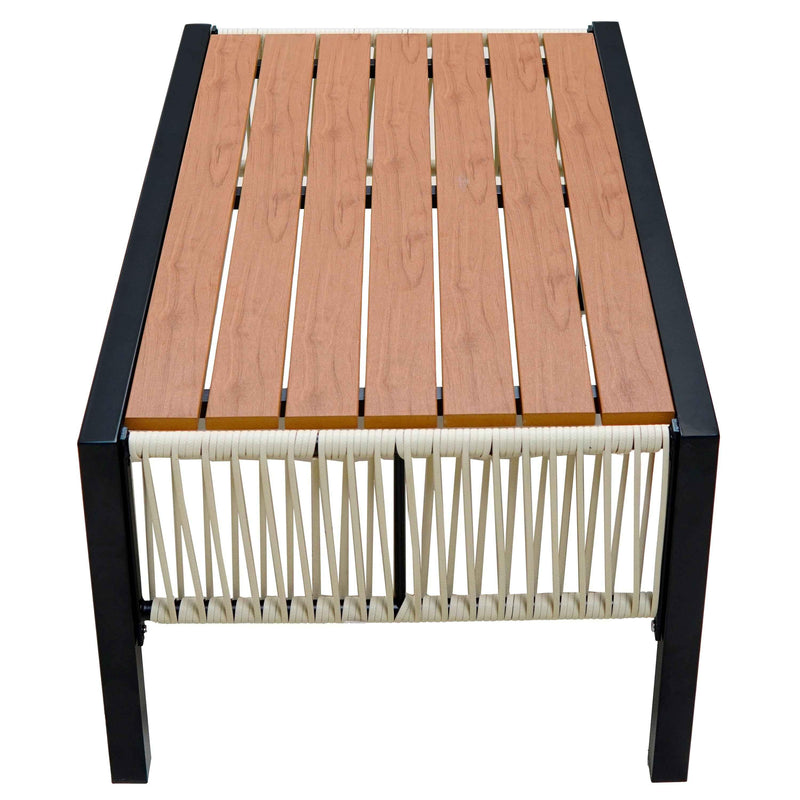 Multi-person Outdoor Iron Sofa Set with A table, Rattan Decoration,