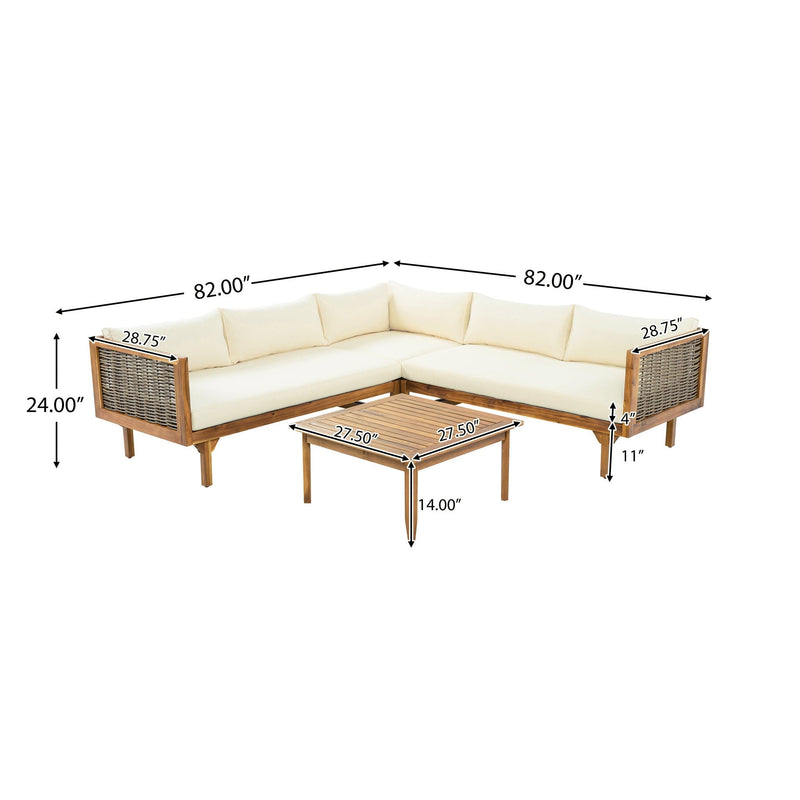 Premium Outdoor Sofa Set With Waterproof Cushions Sectional Seating Group