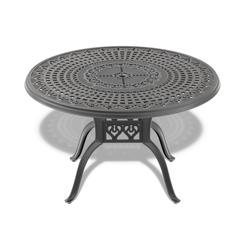 Alora 7-Piece Cast Aluminum Patio Furniture Set With Black Frame And Off-White Cushions (SAK12948)