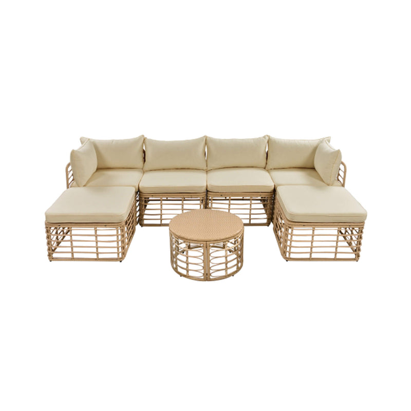 Alora 7-Piece Outdoor All-Weather Rattan Patio Sofa Set With Cushions (SAK47230)