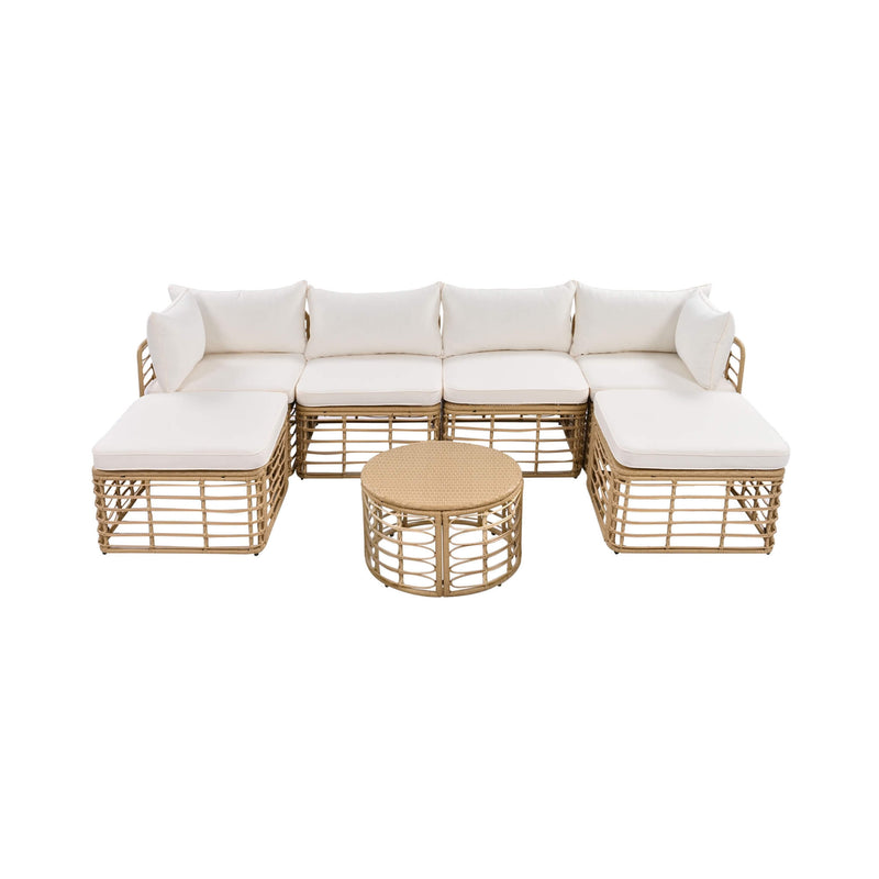 Alora 7-Piece Outdoor All-Weather Rattan Patio Sofa Set With Cushions (SAK47230)