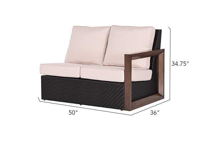 Delano 5-Piece Wicker Sectional Sofa Set