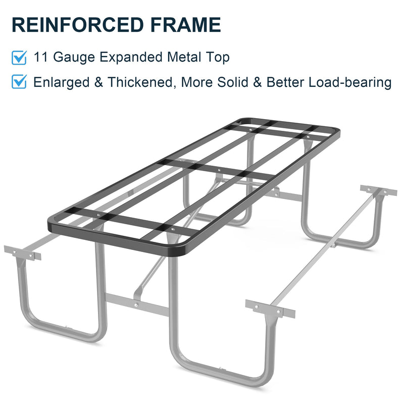 8 ft Metal Picnic Tables for Outdoors