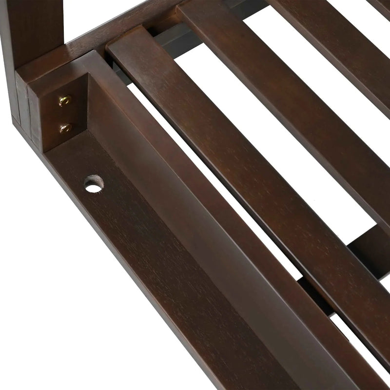 Acacia Wood Porch Swing Bed for Outdoor with Hemp Ropes - Full Size
