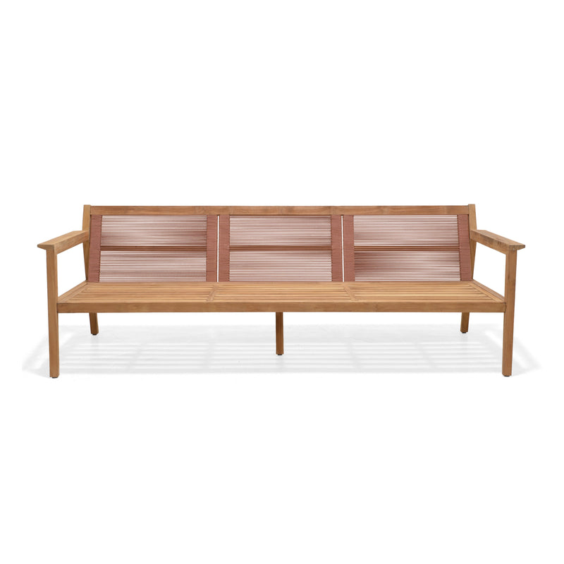 Agate Teak and Rope 3 Seater Sofa Chair - 1pc