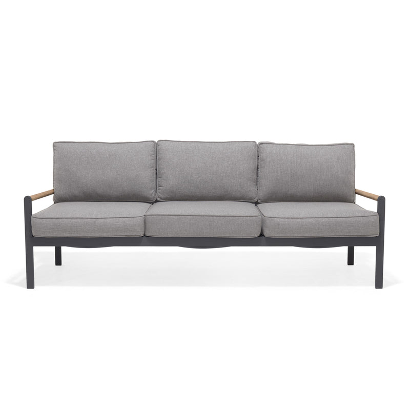 Amber Teak and Aluminum 3-Seater Sofa