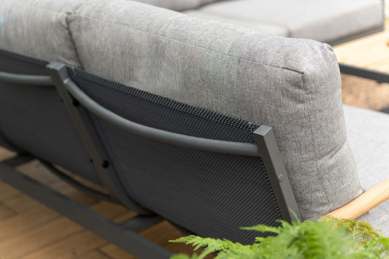 Amber Teak and Aluminum 3-Seater Sofa