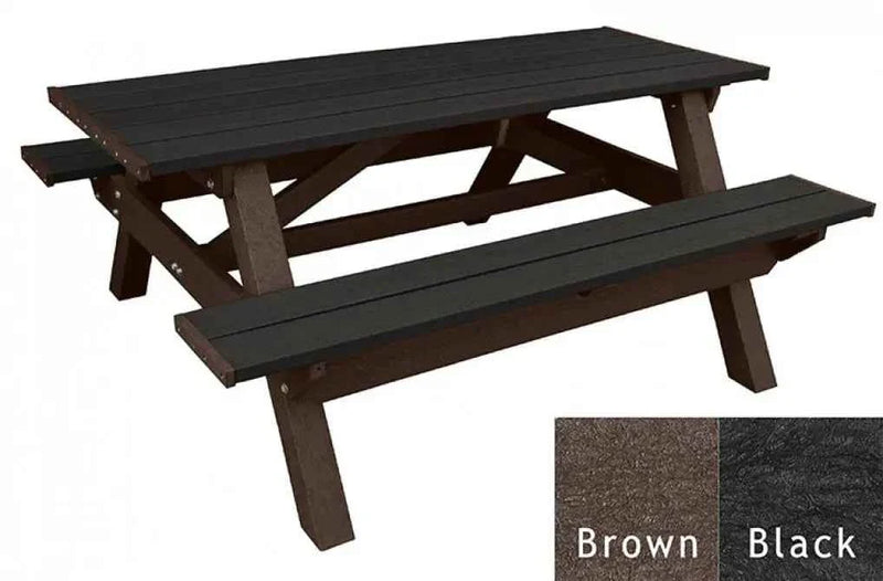 Deluxe Picnic Table – 6′ Durable Recycled Plastic Outdoor Seating