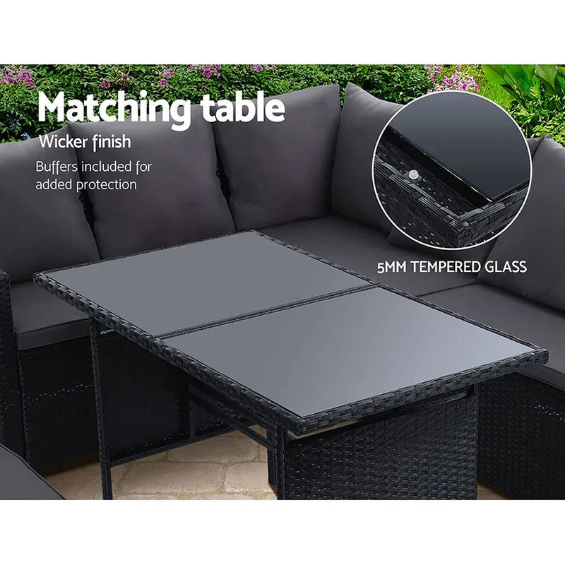 Gardeon Outdoor Furniture Dining Setting Sofa Set Lounge Wicker 8