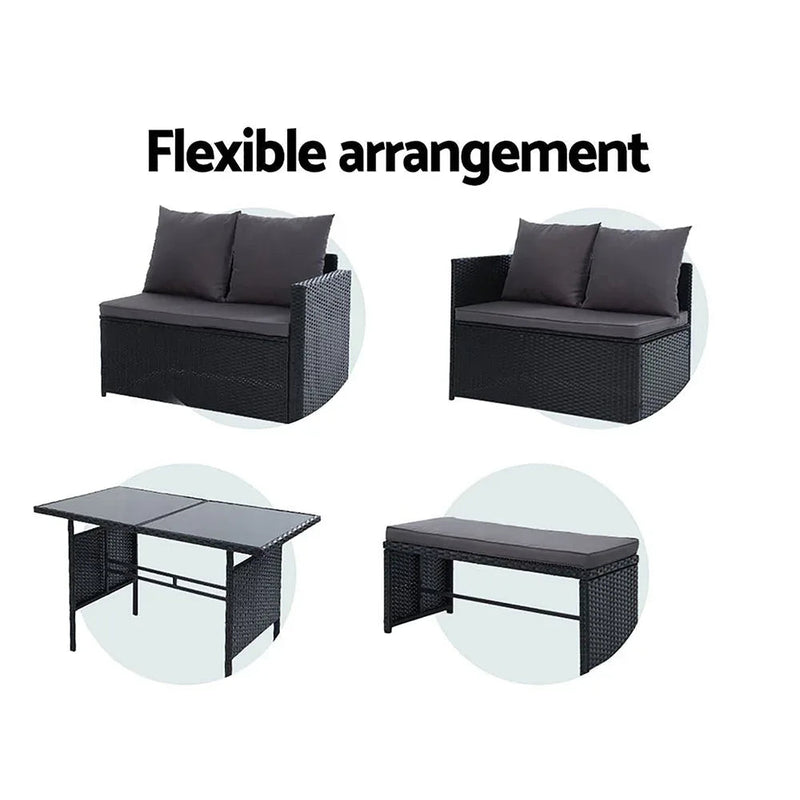 Gardeon Outdoor Furniture Dining Setting Sofa Set Wicker 8 Seater