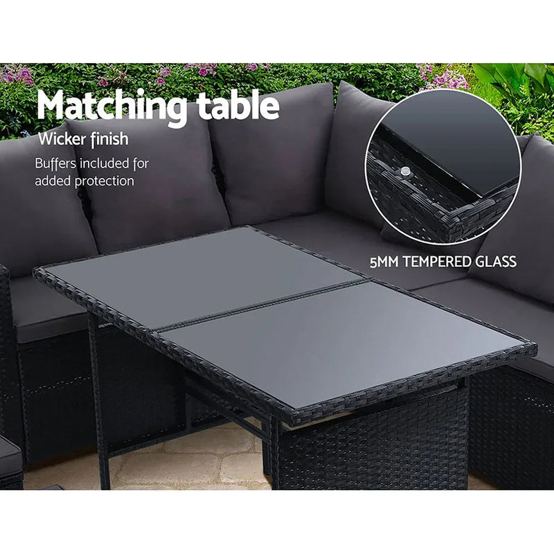 Gardeon Outdoor Furniture Dining Setting Sofa Set Wicker 9 Seater