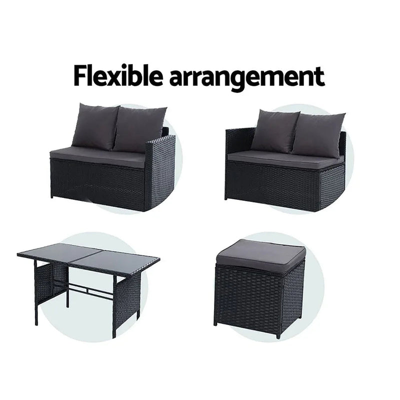 Gardeon Outdoor Furniture Dining Setting Sofa Set Wicker 9 Seater