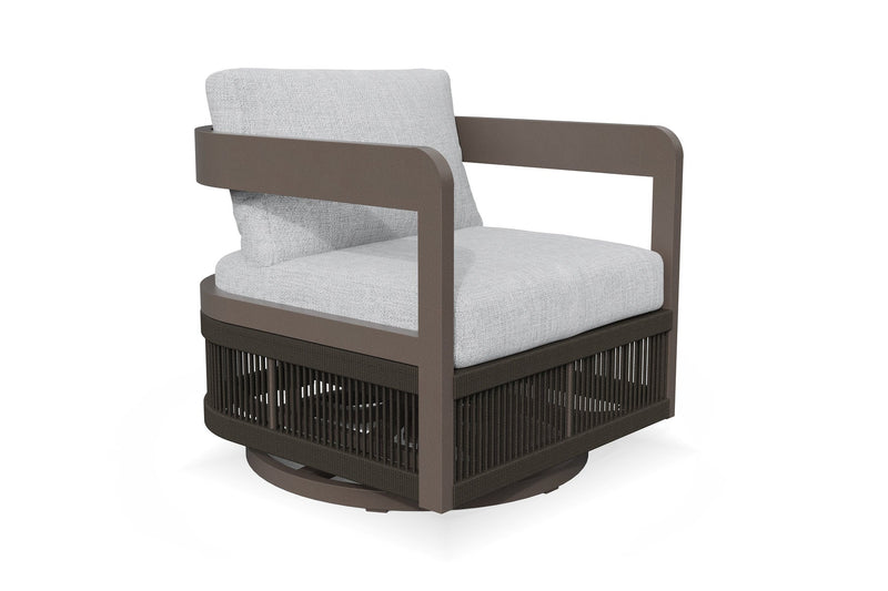 Acadia 4-Piece Aluminum Living Room Set With Swivel Chairs