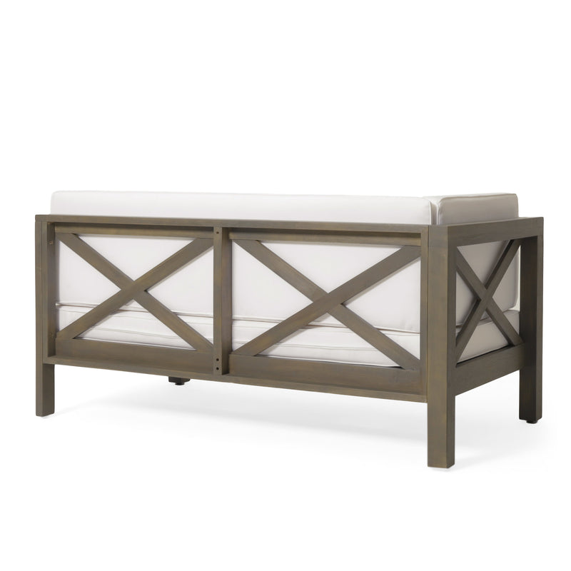 Brava X-Back 4-Piece White Outdoor Sofa Set