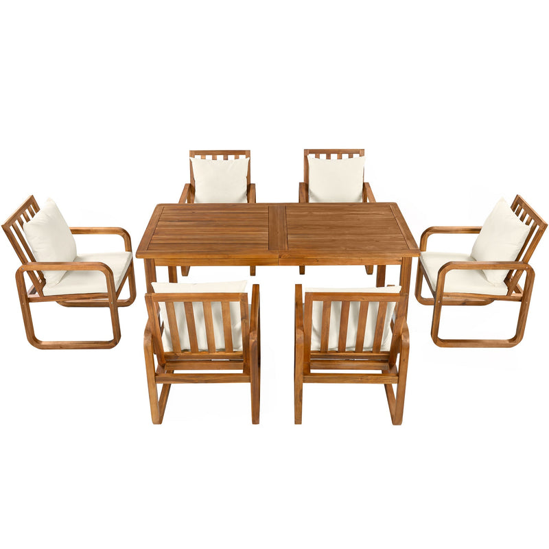 7 Pieces Patio Dining Set Outdoor Dining Table and Chairs