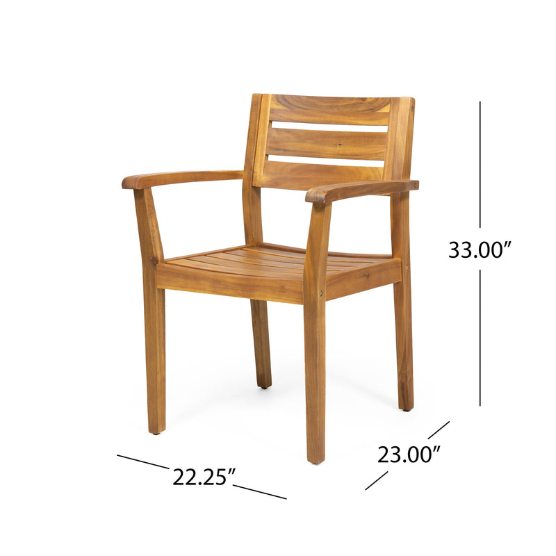 7 Pieces Acacia Wood Outdoor Dining Set