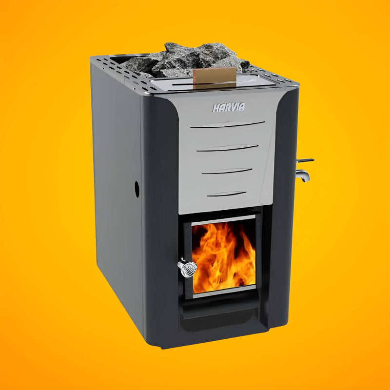 Harvia 20 ES Pro Wood Sauna Stove With Water Tank & Stauna Stones, 24.1KW [WK200ES] (SAK48251)