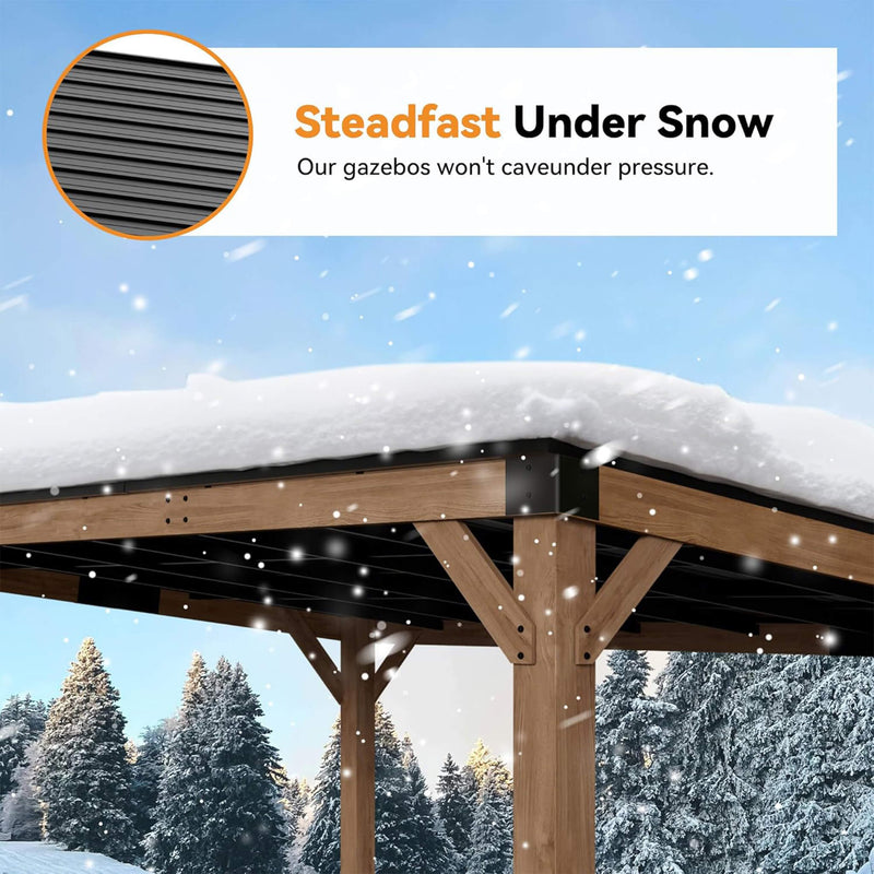 Alora Luxury Modern Cedar Gazebo With Sloped Hardtop Roof (SAK35720)
