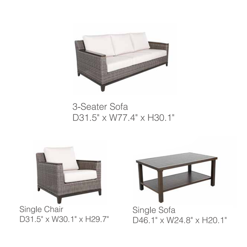 Owens 4-Piece Aluminum Living Room Set